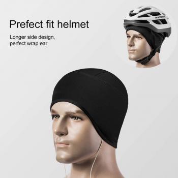 Preview: ROCKBROS | Winter Strickmütze Fahrradkappe Mütze unter Helm für Outdoor-Sportarten, Radfahren, Skifahren, Laufen – Damen & Herren